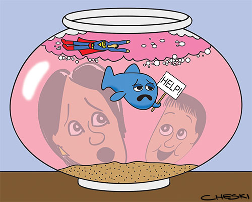 Fish Bowl Cartoon