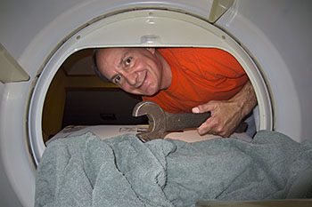 Gary looking in dryer